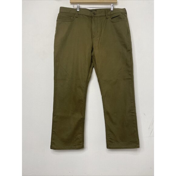 Banana Republic Mens 38x30 Dark Green Khaki Denim Jeans Slim Fit Straight Leg - Picture 2 of 6